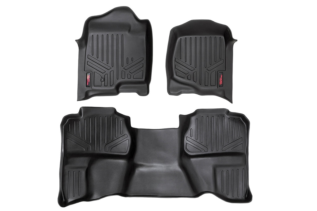 Rough Country Floor Mats/Liners Heavy Duty Floor Mats Front/Rear-07-13 Silverado/Sierra 07-14 HD Ext. Cab Bucket Seats Rough Country - M-20712