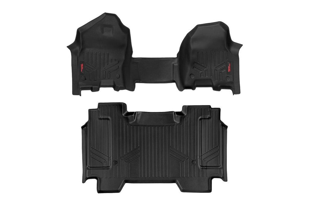 Rough Country Floor Mats/Liners Heavy Duty Floor Mats Front/Rear-19-20 RAM 1500 Crew Cab Half Console Rough Country - M-31410