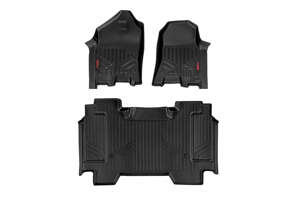 Rough Country Floor Mats/Liners Heavy Duty Floor Mats Front/Rear-19-2 RAM Crew Cab Full Console Rough Country - M-31412
