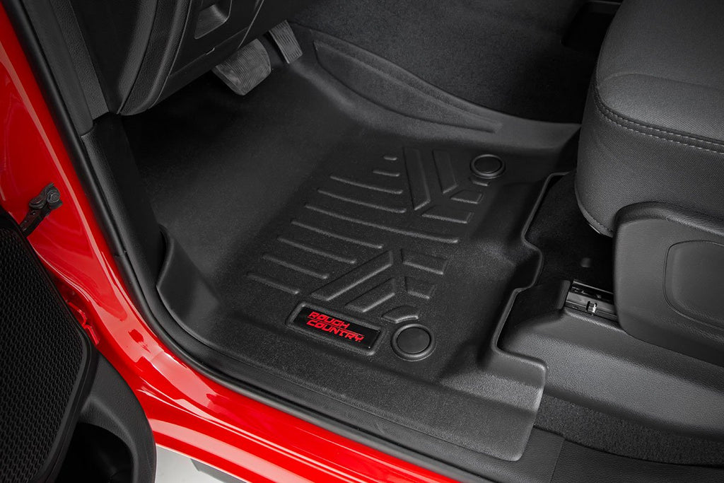 Rough Country Floor Mats/Liners Heavy Duty Floor Mats Front/Rear-19-20 RAM 1500 Crew Cab Full Console w/Rear Under Seat Storage Rough Country - M-31422