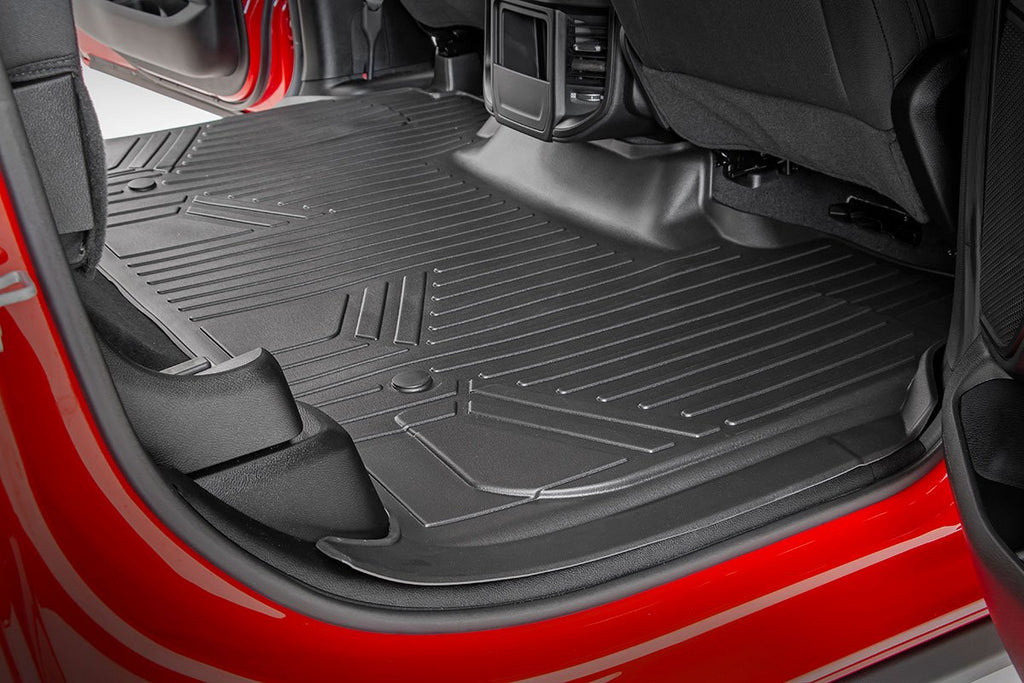Rough Country Floor Mats/Liners Heavy Duty Floor Mats Front/Rear-19-20 RAM 1500 Crew Cab Full Console w/Rear Under Seat Storage Rough Country - M-31422
