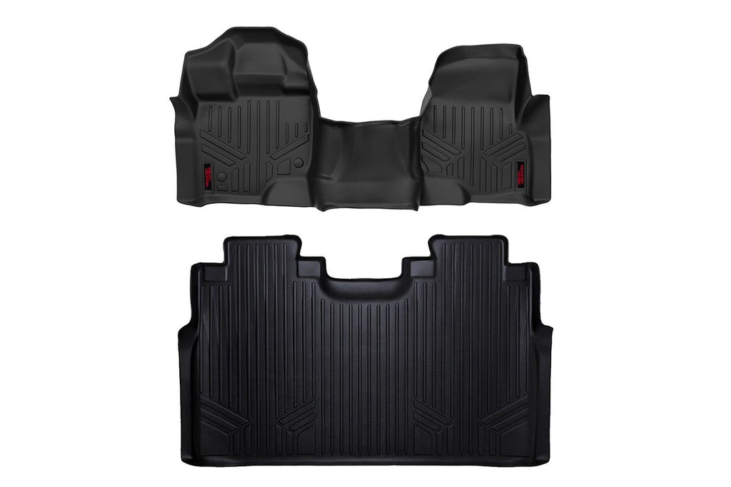 Rough Country Floor Mats/Liners Heavy Duty Floor Mats Front/Rear W/Center 15-20 Ford F-150 SuperCrew Cab Rough Country - M-51153
