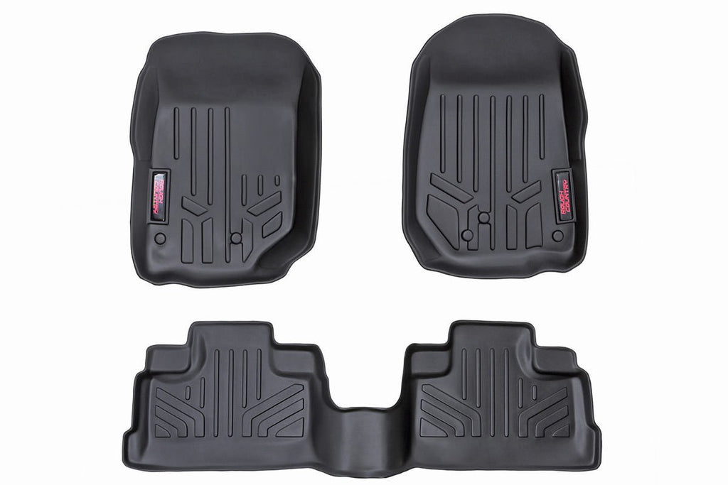 Rough Country Floor Mats/Liners Heavy Duty Floor Mats Front/Rear-14-18 Jeep Wrangler JK Unlimited Rough Country - M-61412