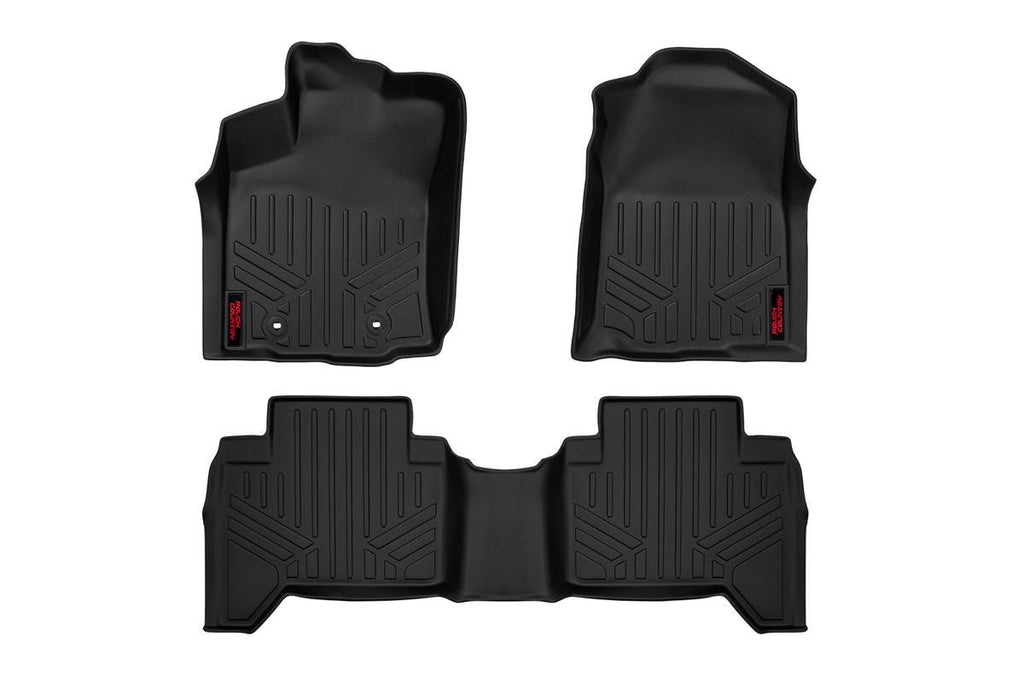 Rough Country Floor Mats/Liners Heavy Duty Floor Mats Front/Rear-16-20 Toyota Tacoma Double Cab Rough Country - M-71216