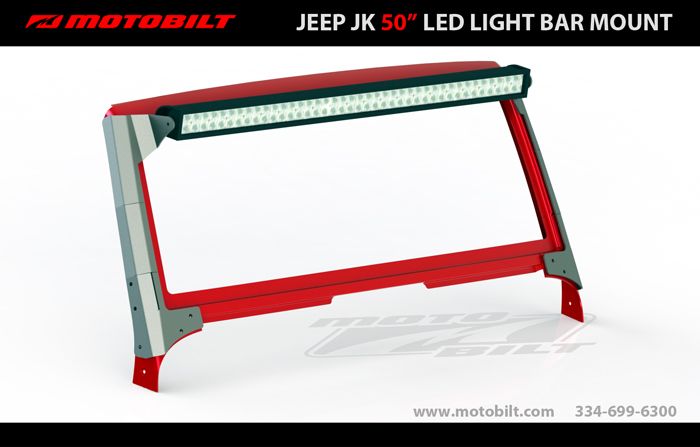 Motobilt Mounting Brackets(Lighting) 50 Inch LED Light Bar Mounts 07-18 Jeep JK Motobilt - MB1004