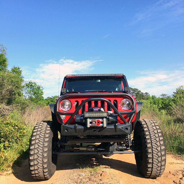 Motobilt Front Bumpers JK Stubby Front Bumper W/Grill Hoop/Stinger Bare Steel Motobilt - MB1006-L