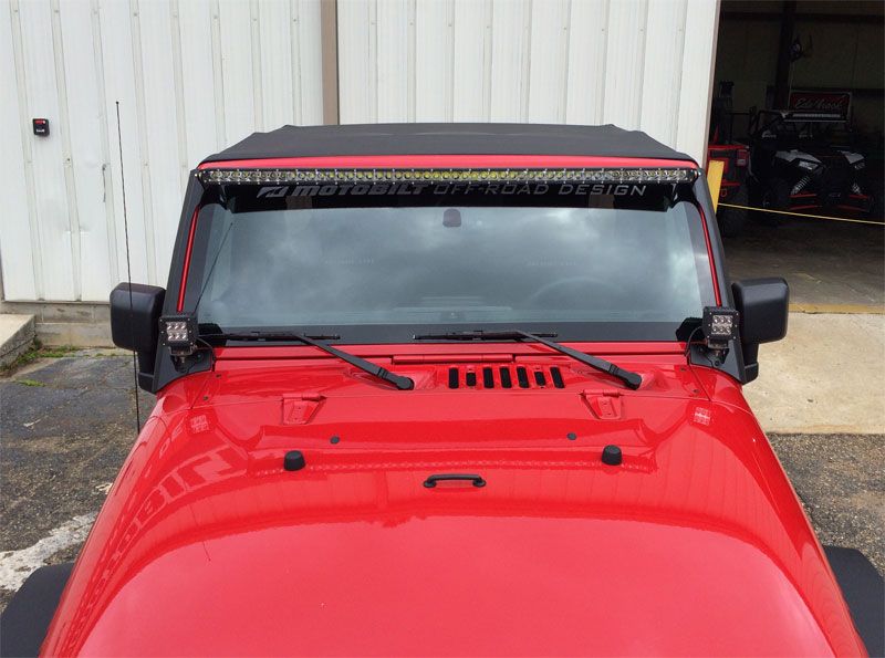 Motobilt Mounting Brackets(Lighting) Jeep JK 51-3/8 Inch LED Light Bar Mounts 07-18 Wrangler JK Motobilt - MB1009