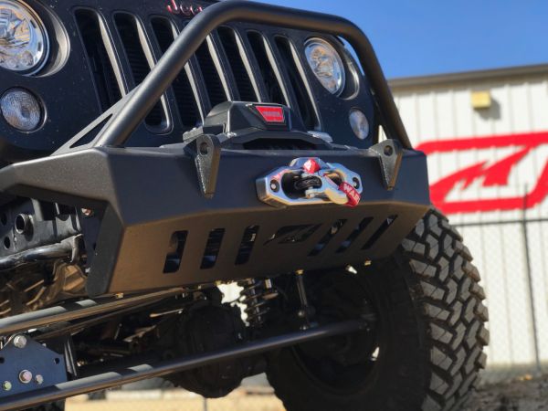 Motobilt Front Bumpers Jeep JK Front Bumper W/Stinger 07-18 Wrangler JK Crusher Series Bare Steel Motobilt - MB1011-S