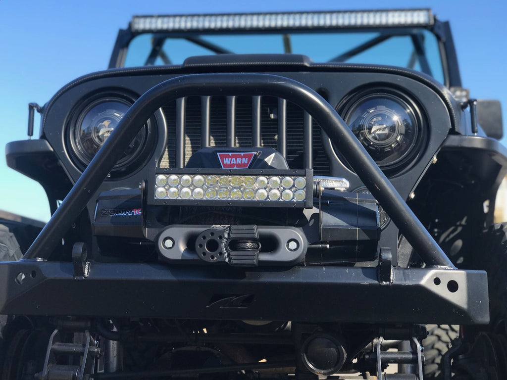 Motobilt Front Bumpers Jeep CJ Mid Width Front Bumper W/Stinger Bare Steel Motobilt - MB1019-S
