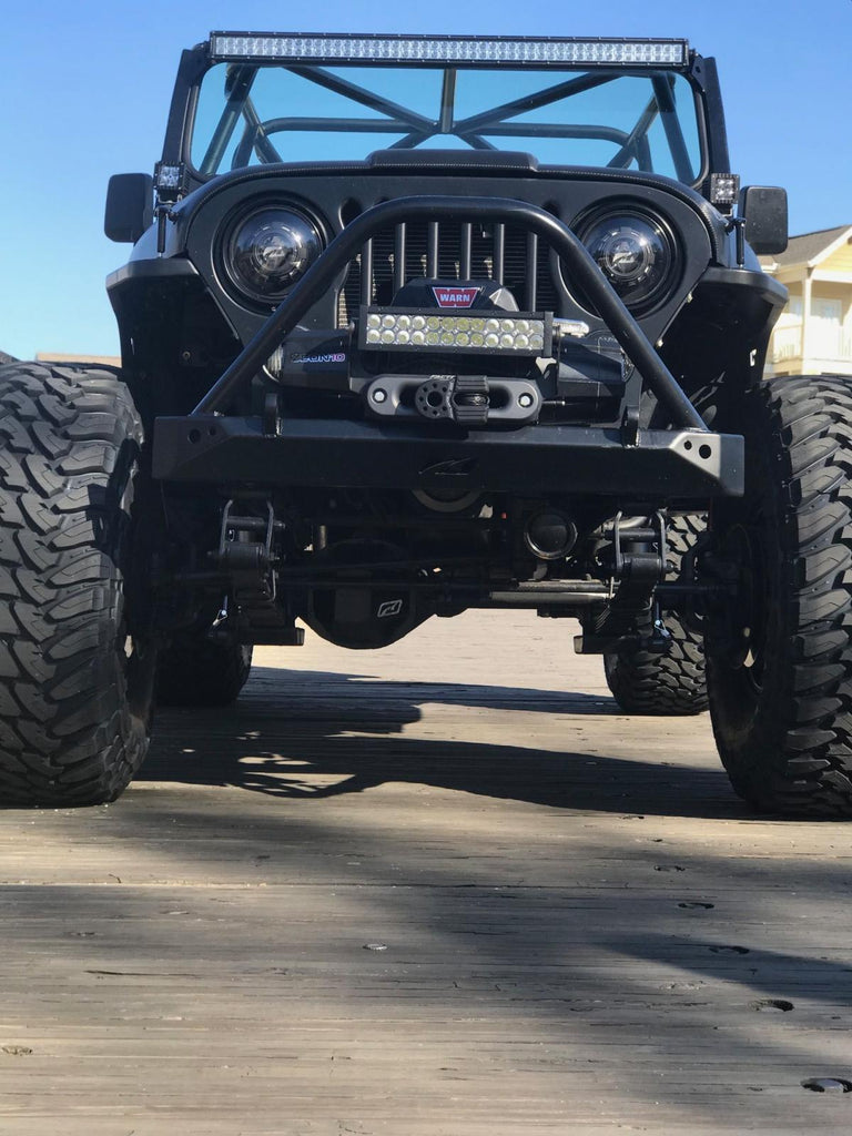 Motobilt Front Bumpers Jeep CJ Mid Width Front Bumper W/Stinger Bare Steel Motobilt - MB1019-S