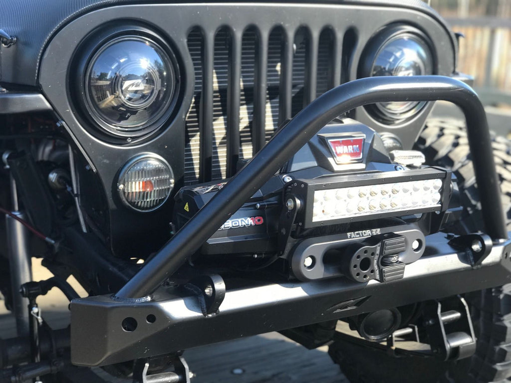 Motobilt Front Bumpers Jeep CJ Mid Width Front Bumper W/Stinger Bare Steel Motobilt - MB1019-S