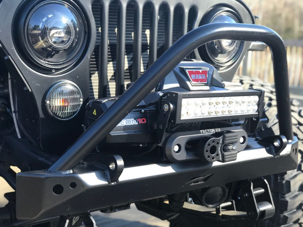 Motobilt Front Bumpers Jeep CJ Mid Width Front Bumper W/Stinger Bare Steel Motobilt - MB1019-S