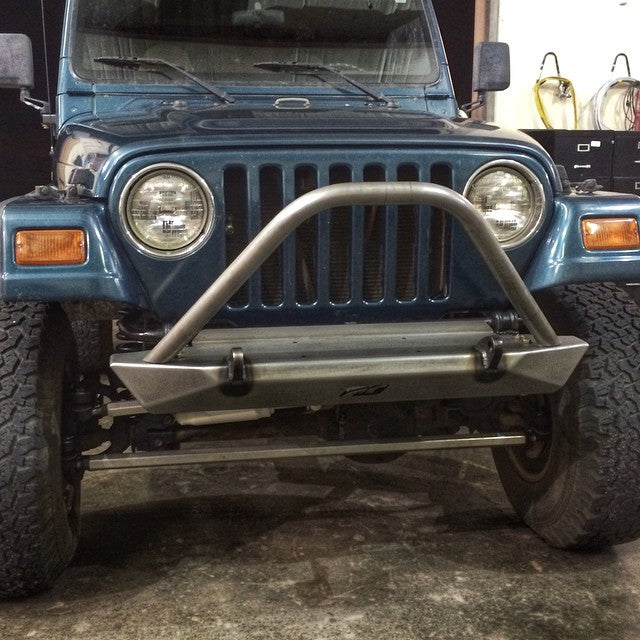 Motobilt Front Bumpers Jeep YJ / TJ / LJ Mid-Width Front Bumper W/Stinger Bare Steel Motobilt - MB1021-S