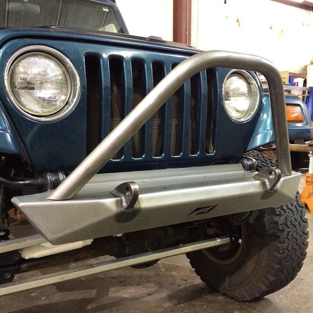 Motobilt Front Bumpers Jeep YJ / TJ / LJ Mid-Width Front Bumper W/Stinger Bare Steel Motobilt - MB1021-S