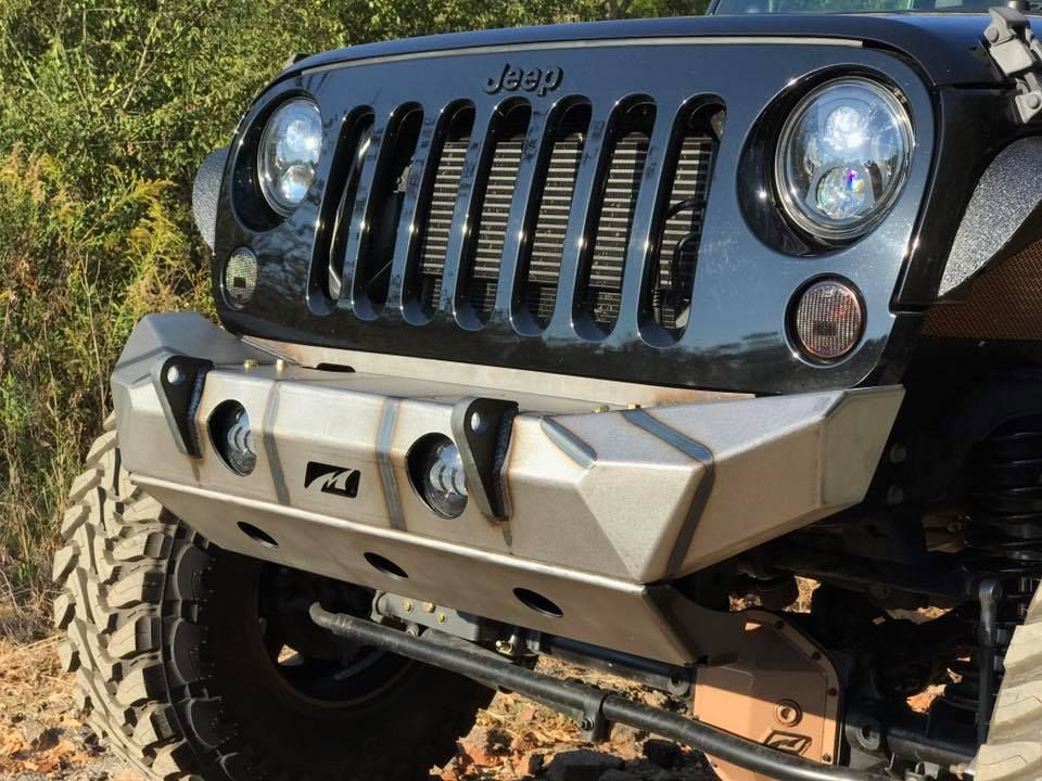 Motobilt Front Bumpers Jeep JK Front Bumper 07-18 Wrangler JK W/Fog Light Holes The Hammer Series Bare Steel Motobilt - MB1025F
