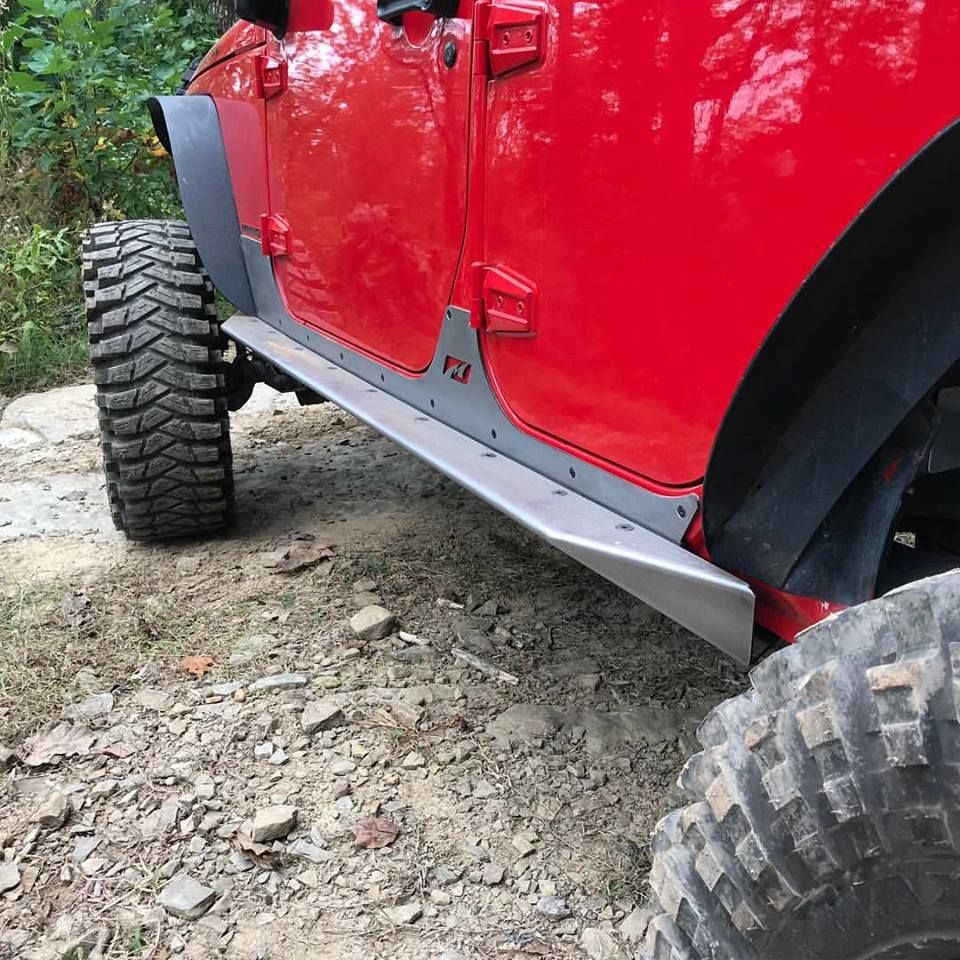 Motobilt Rocker Guards Jeep JK Unilimited Rocker Guards With Step 07-18 Wrangler JK Crusher Series Bare Steel Motobilt - MB1042