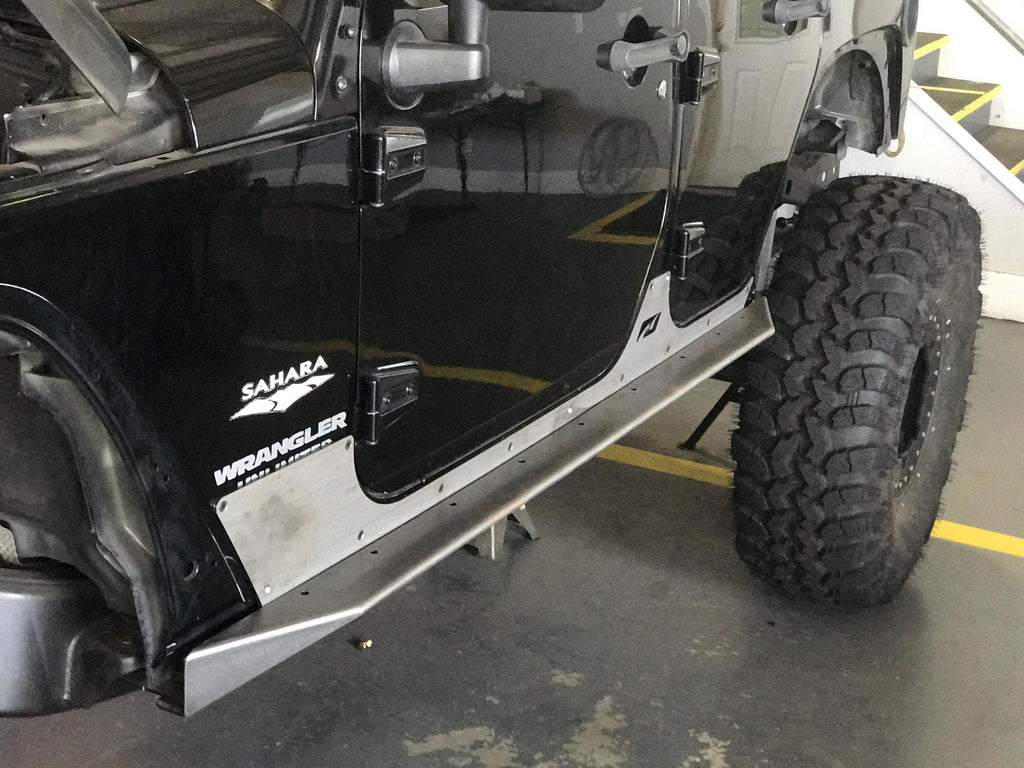 Motobilt Rocker Guards Jeep JK Unilimited Rocker Guards With Step 07-18 Wrangler JK Crusher Series Bare Steel Motobilt - MB1042