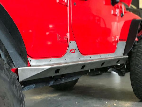 Motobilt Rocker Guards Jeep JK Unilimited Rocker Guards With Step 07-18 Wrangler JK Crusher Series Bare Steel Motobilt - MB1042