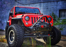 Load image into Gallery viewer, Motobilt Front Bumpers Jeep JK Front Bumper W/Stinger Fog Cutouts 07-18 Wrangler JK Hatchet Series Bare Steel Motobilt - MB1048F-S