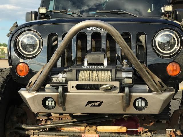 Motobilt Front Bumpers Jeep JK Front Bumper W/Stinger Fog Cutouts 07-18 Wrangler JK Hatchet Series Bare Steel Motobilt - MB1048F-S