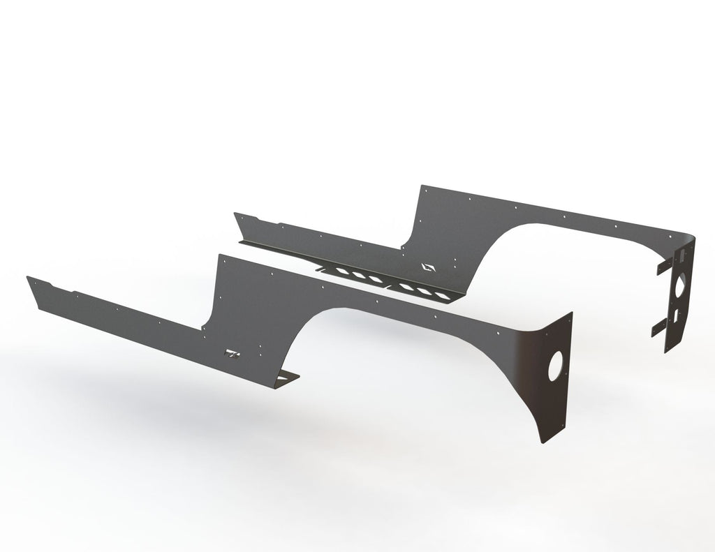 Motobilt Rocker Guards Jeep LJ Rocker Guards for Comp Cut Corners 04-06 Wrangler TJ Unlimited Bare Steel Motobilt - MB1062