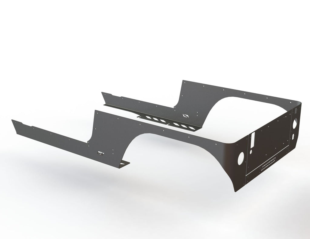 Motobilt Rocker Guards Jeep LJ Rocker Guards for Comp Cut Corners 04-06 Wrangler TJ Unlimited Bare Steel Motobilt - MB1062