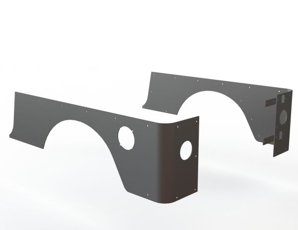 Motobilt Corner Armor Jeep TJ Factory Wheel Well Opening Corner Guards 04-06 Wrangler TJ Unlimited Bare Steel Pair Motobilt - MB1063