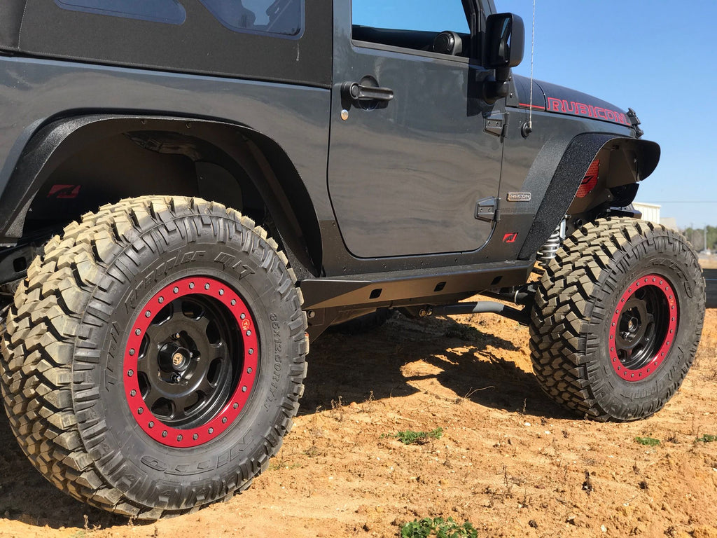 Motobilt Rocker Guards Jeep JK Rocker Guards W/Step 07-18 Wrangler JK Crusher Series Bare Steel Motobilt - MB1067