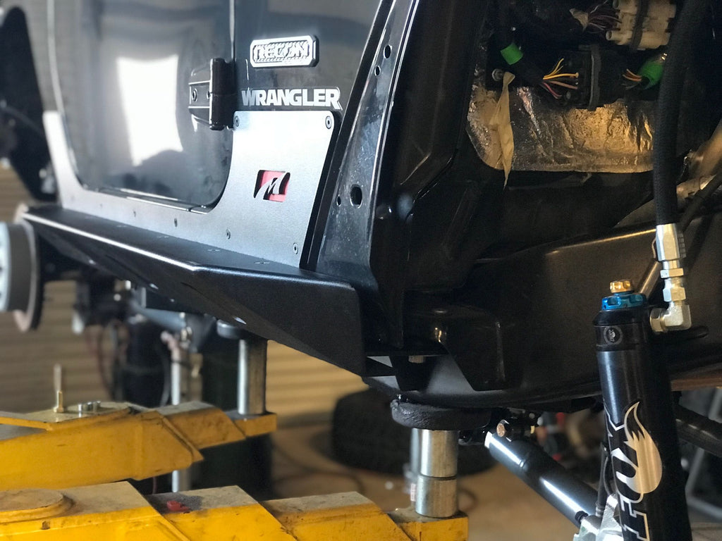 Motobilt Rocker Guards Jeep JK Rocker Guards W/Step 07-18 Wrangler JK Crusher Series Bare Steel Motobilt - MB1067