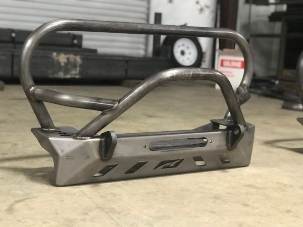 Motobilt Front Bumpers Jeep YJ TJ LJ Front Bumper W/Grill Hoop and Bull Bar Bare Steel Motobilt - MB1069-L-B