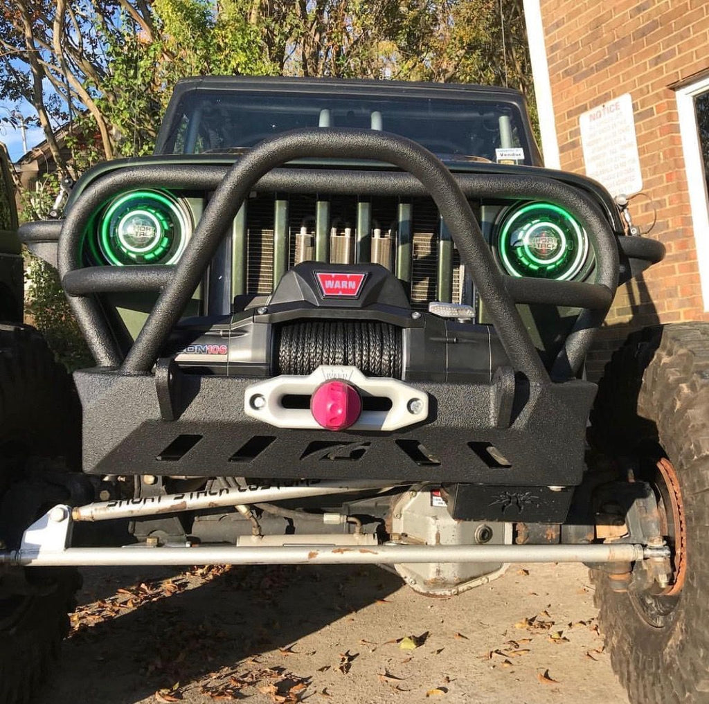 Motobilt Front Bumpers Jeep YJ TJ LJ Front Bumper W/Grill Hoop and Stinger Bare Steel Motobilt - MB1069-L