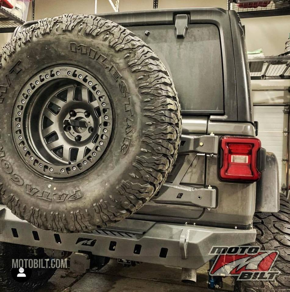 Motobilt Rear Bumpers Jeep JL Rear Bumper Crusher With Spare Tire Cut Out 2018-Pres Wrangler JL Motobilt - MB1080