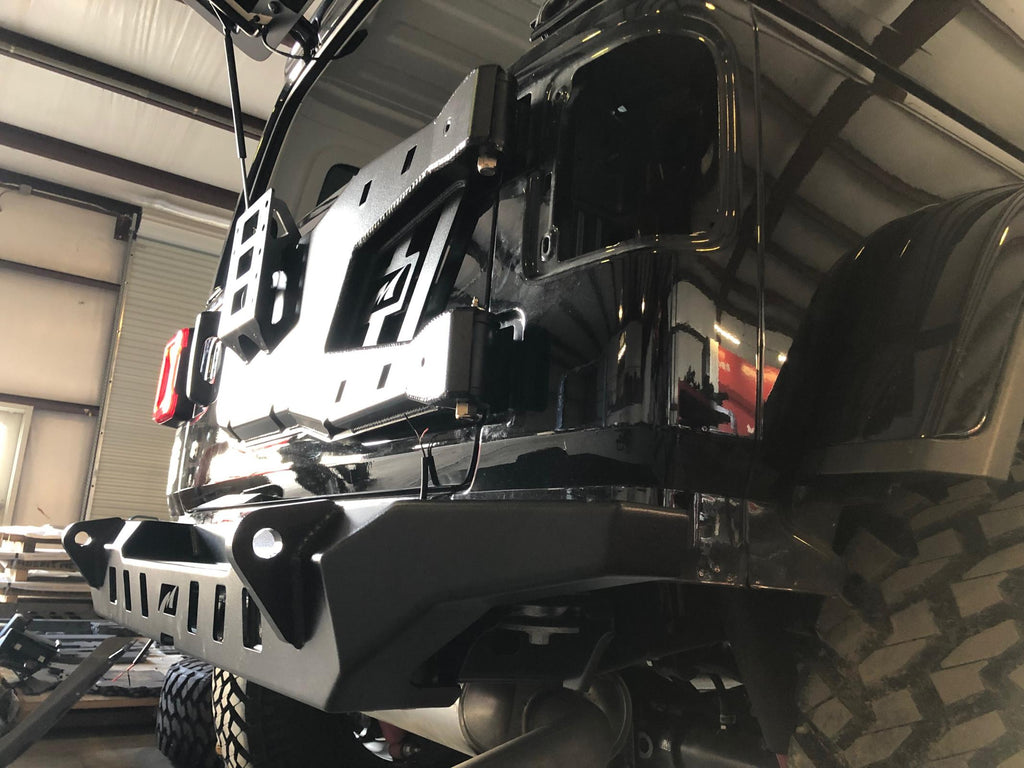 Motobilt Rear Bumpers Jeep JL Rear Bumper Crusher With Light Mounts With Spare Tire Cut Out 2018-Present Wrangler JL Motobilt - MB1092