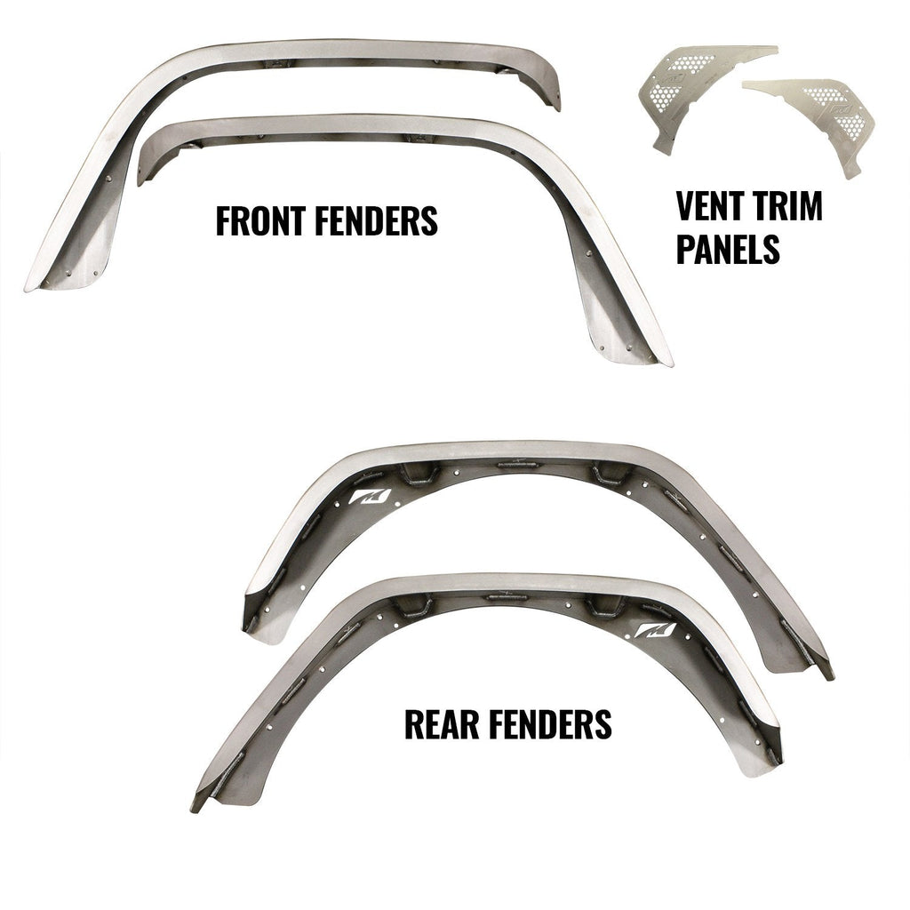Motobilt Fender Flares Front and Rear Fender Flare Package for 2018-Present Jeep Wrangler JL/JLU Motobilt - MB1101-1102