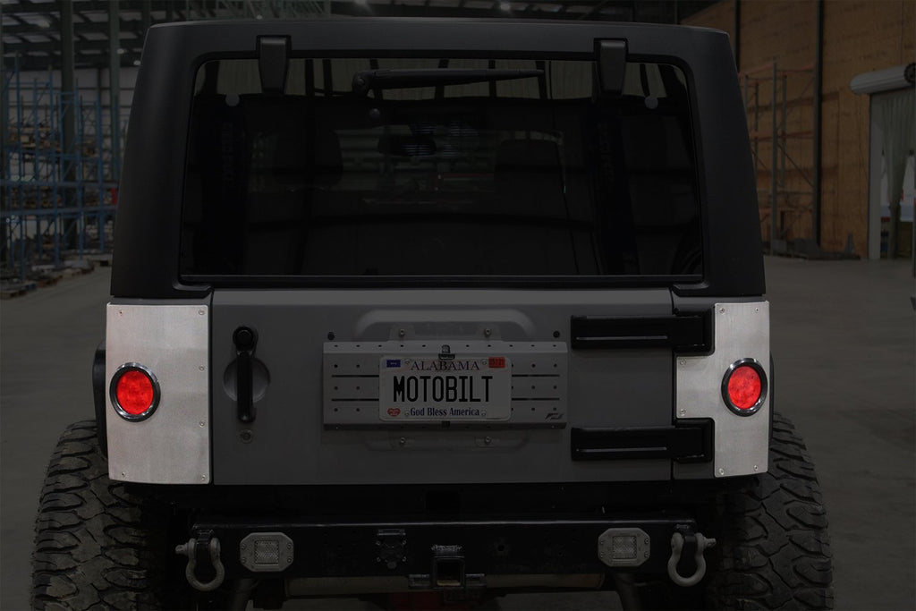 Motobilt Corner Armor Jeep JK Steel Rear Corner Armor w/ Round Tail Light Holes for 07-18 Wrangler JK Unlimited Motobilt - MB1125-ST