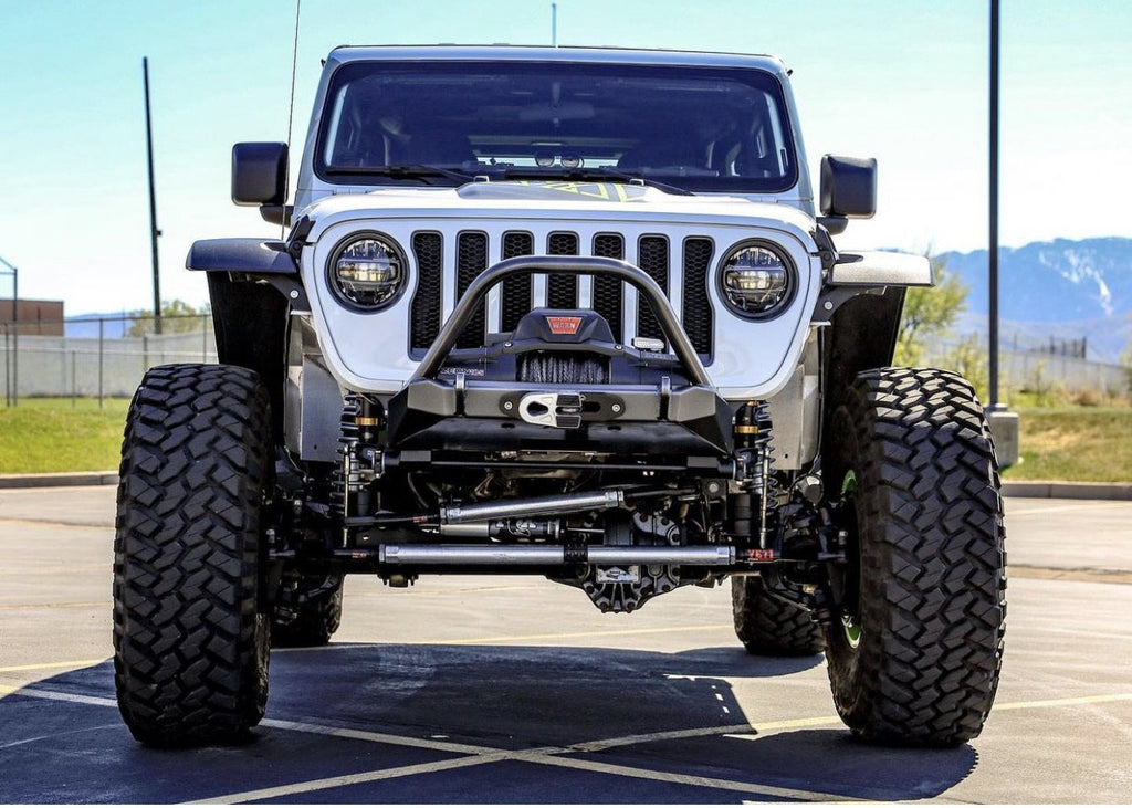 Motobilt Front Bumpers Tomahawk Frame Chop Front Bumper w/Bull Bar for Jeep JK, JL, JT Motobilt - MB1149-BB