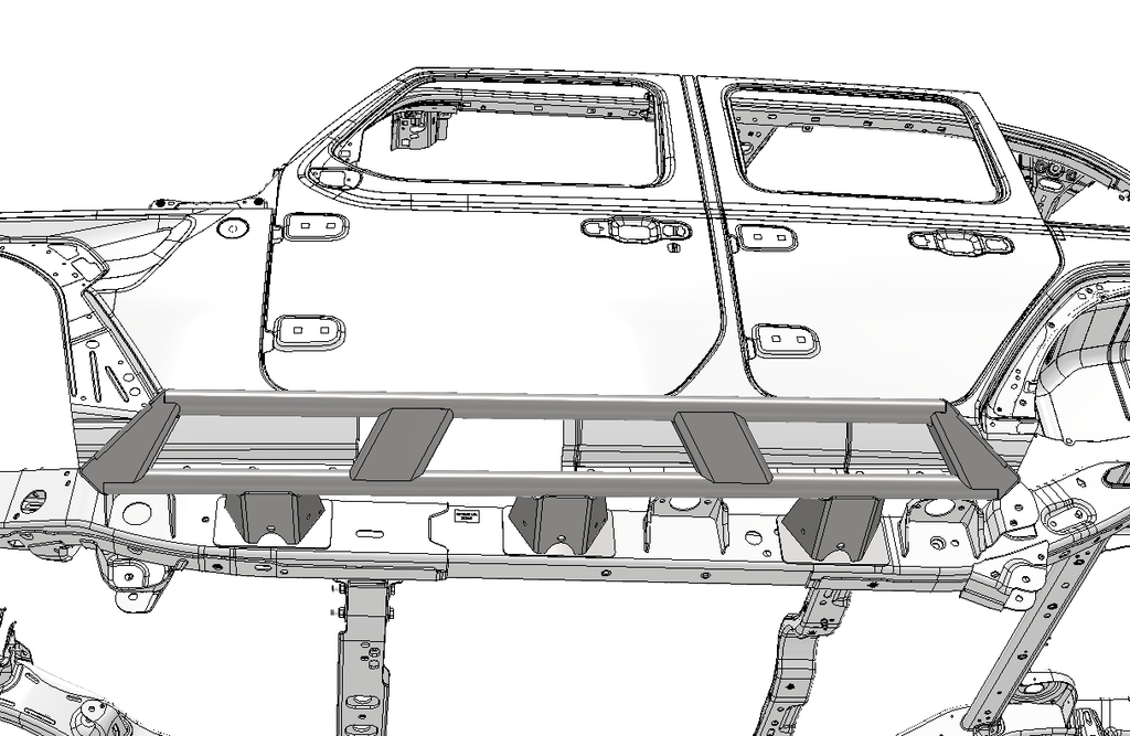 Motobilt Rocker Guards Frame Mounted Rocker Guards For 4 Door Jeep JL Bare Steel Motobilt - MB1158
