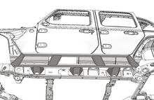 Load image into Gallery viewer, Motobilt Rocker Guards Frame Mounted Rocker Guards For 4 Door Jeep JL Bare Steel Motobilt - MB1158