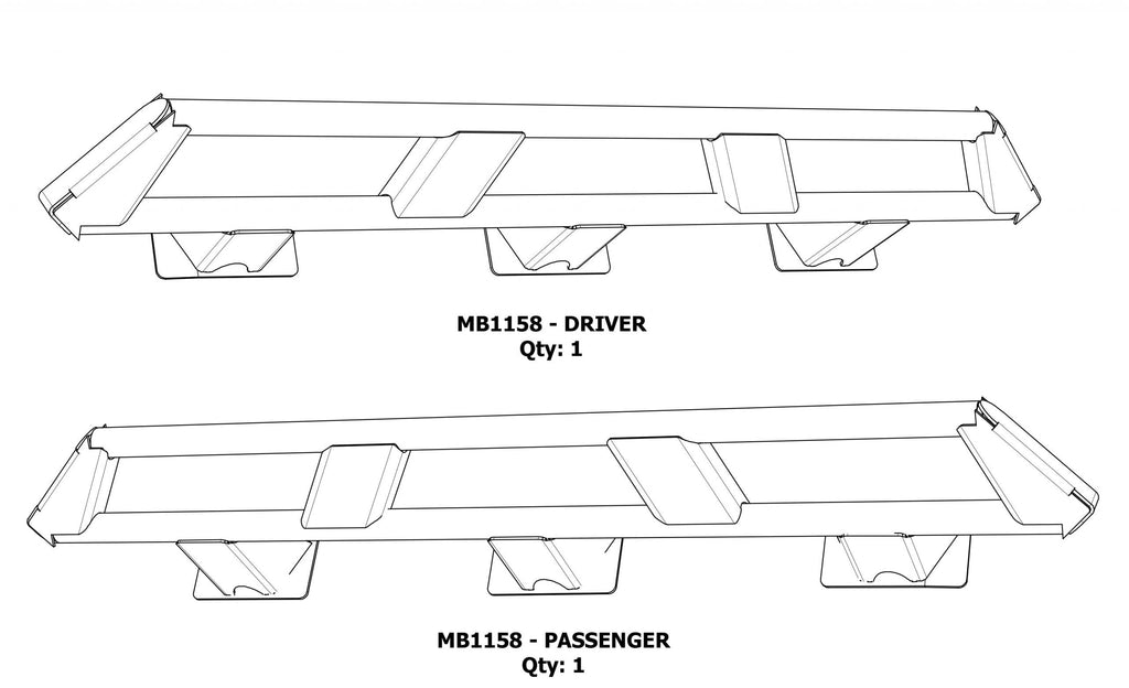 Motobilt Rocker Guards Frame Mounted Rocker Guards for Jeep JKU 4 Door Motobilt - MB1158-JKU