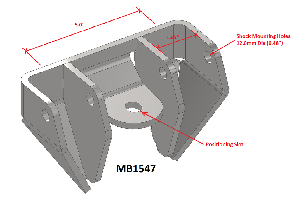 Motobilt Shock Mount Dual Front Lower Shock Mounts SD60 Bare Steel Motobilt - MB1547