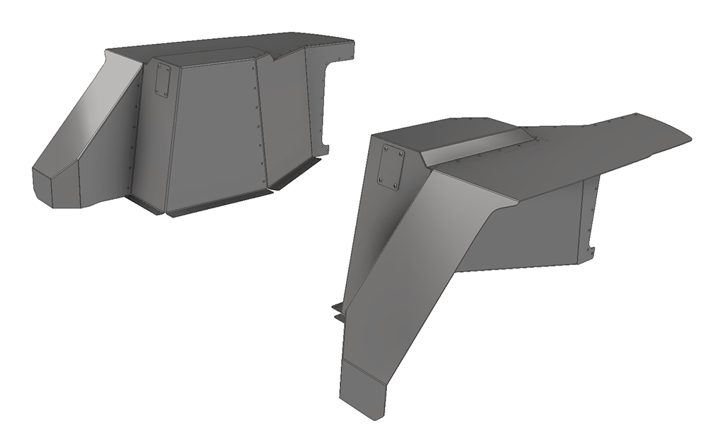 Motobilt Fenders Jeep JK-JKU High Clear Rear Inner Fenders For 07-18 Wrangler JK and Unlimited Motobilt - MB1566