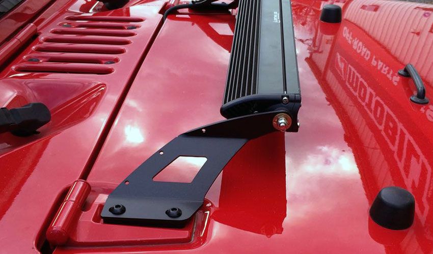 Motobilt Hood Latch Jeep JK 20 Inch LED Single Row Hood Mounts 07-18 Wrangler JK Motobilt - MB2032