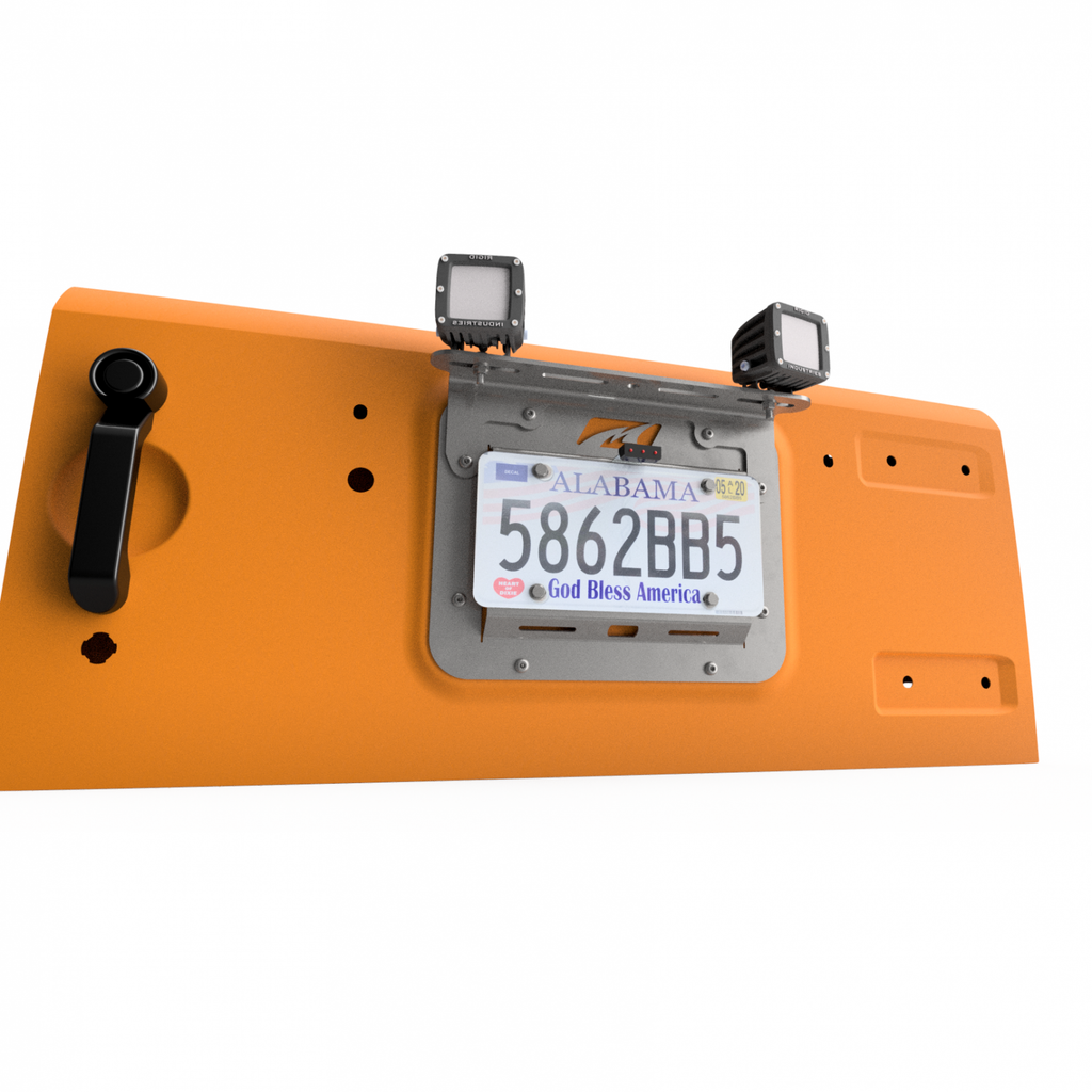 Motobilt License Plate Bracket Light Mount for JK Tag Mount Raw Steel Motobilt - MB2130