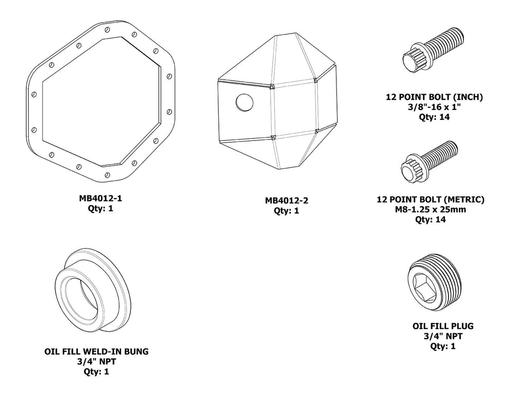 Motobilt Differential Covers DIY 14 Bolt DIFF Cover Motobilt - MB4012-DIY