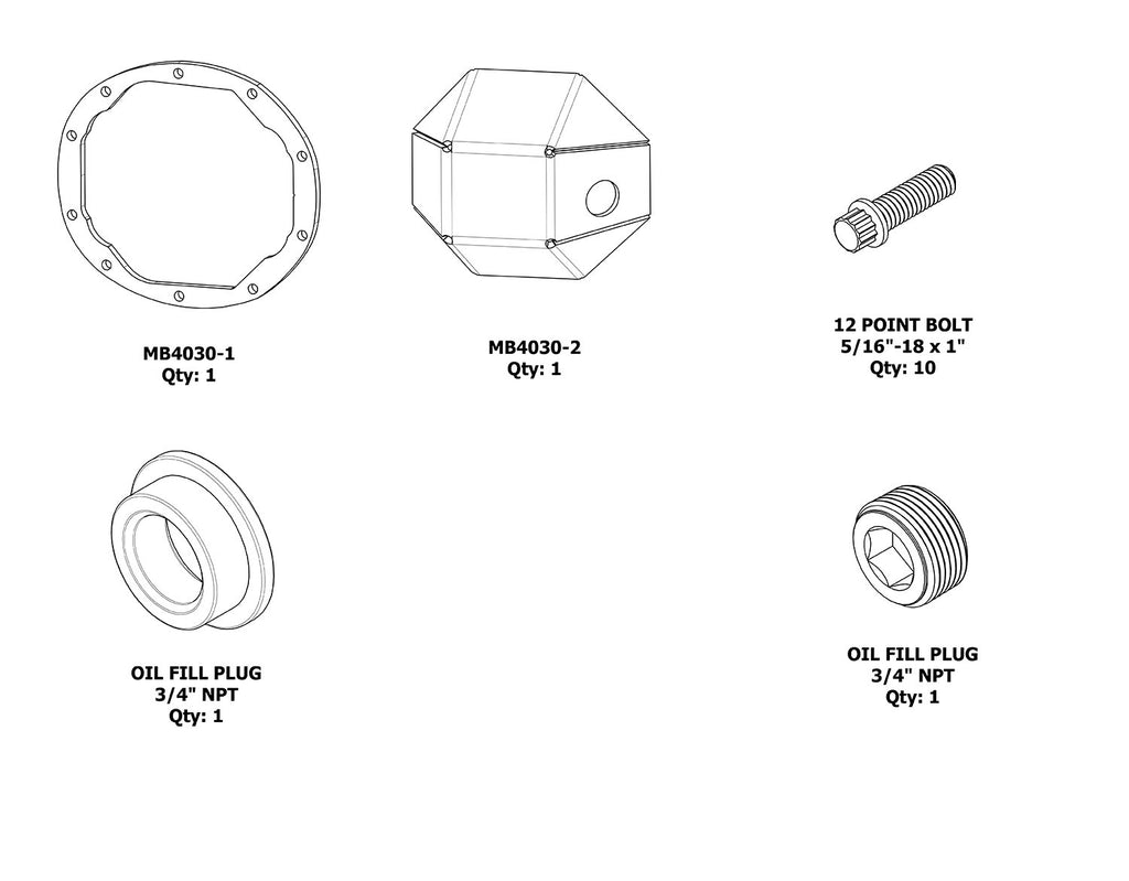 Motobilt Differential Covers DIY Dana 35 DIFF Cover Motobilt - MB4030-DIY