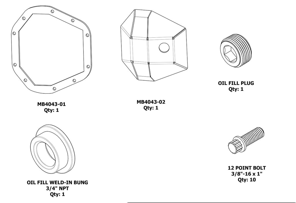 Motobilt Differential Covers DIY Dana 60 Super Duty DIFF Cover Motobilt - MB4043-DIY