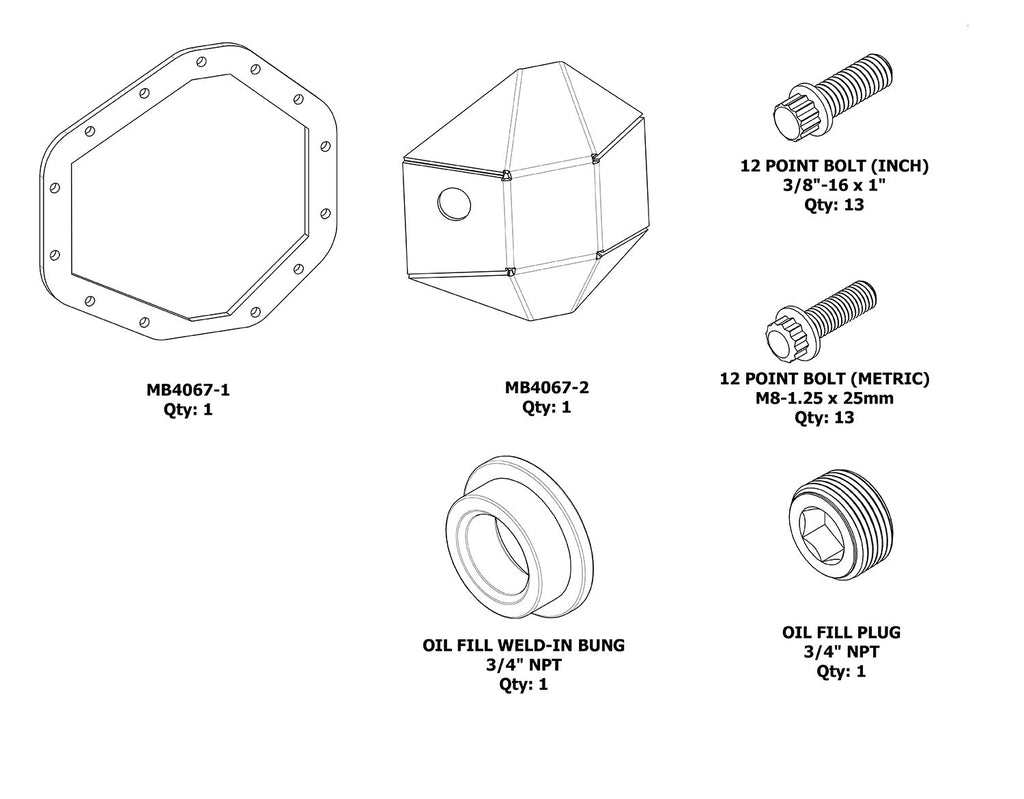 Motobilt Differential Covers DIY 13 Bolt DIFF Cover Motobilt - MB4067-DIY