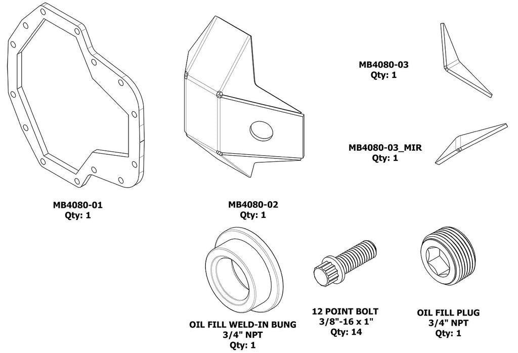 Motobilt Differential Covers DIY Ultimate Dana 60 DIFF Cover Motobilt - MB4080-DIY