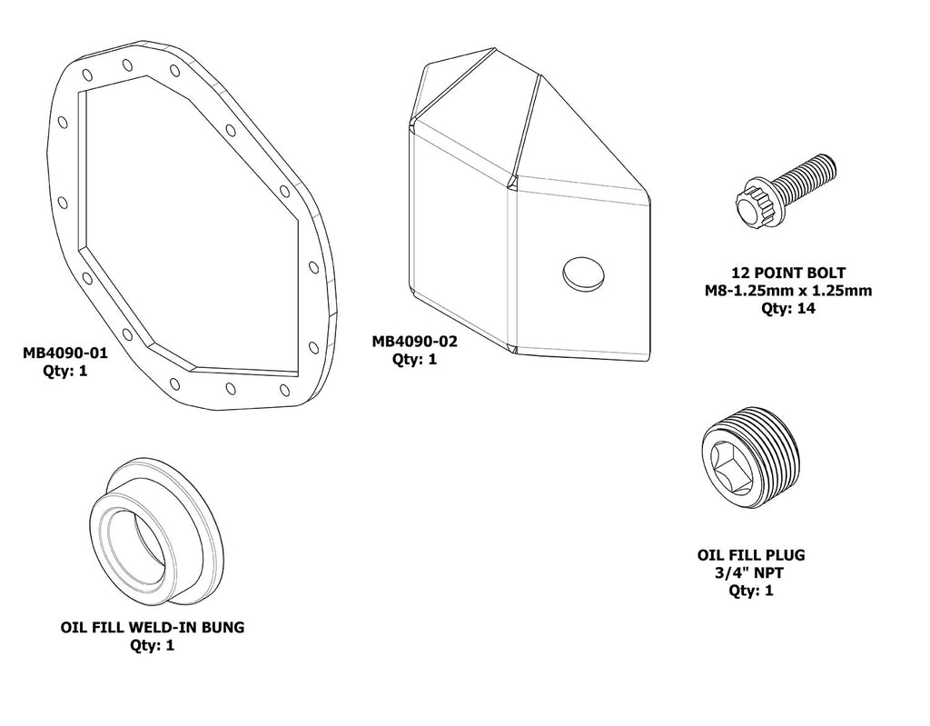 Motobilt Differential Covers DIY AAM 11.5 DIFF Cover Motobilt - MB4090-DIY
