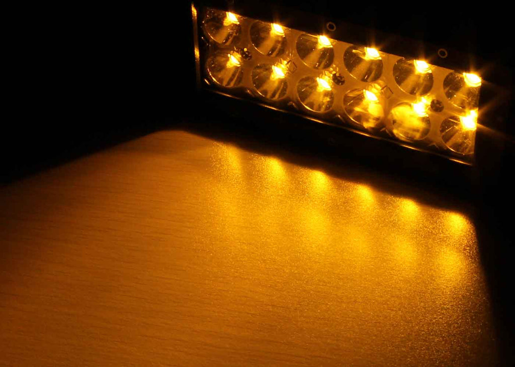 Quake LED Light Bar 8 Inch LED Light Bar Dual Row 36 Watt Combo White/Amber Magma Series - QUDA014